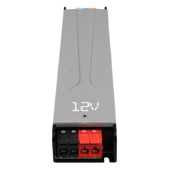 PowerMaster PM-26846 12/24/36/48 Volt 11 Amper 400 Watt Metal Kasa Kademeli Adaptör Voltaj Göstergeli 238x51x30mm resmi