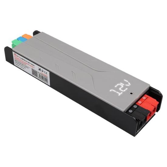 PowerMaster PM-26839 12 Volt 10 Amper 120 Watt Slim Metal Kasa Adaptör Voltaj Göstergeli 189x51x27mm resmi