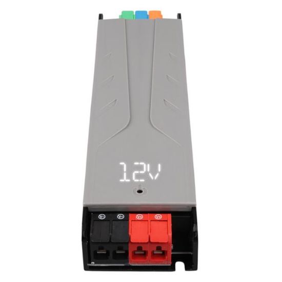 PowerMaster PM-26839 12 Volt 10 Amper 120 Watt Slim Metal Kasa Adaptör Voltaj Göstergeli 189x51x27mm resmi