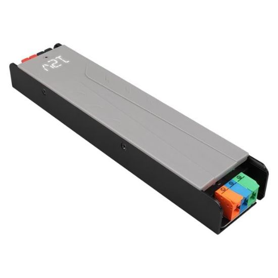 PowerMaster PM-26841 12 Volt 20 Amper 240 Watt Slim Metal Kasa Adaptör Voltaj Göstergeli 238x51x30mm resmi