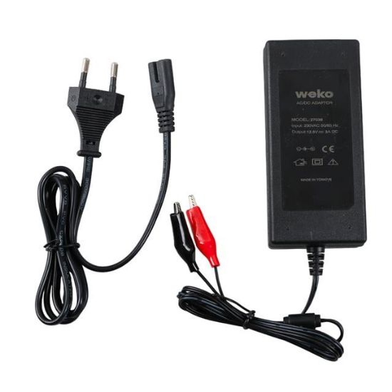 Weko 12.6 Volt - 3 Amper Krokodil Uçlu Ledli Yerli Üretim Masaüstü Şarj Adaptörü resmi