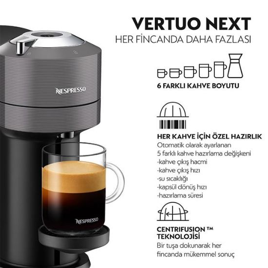 NESPRESSO VERTUO NEXT C MATT BLACK KAPSÜL KAHVE MAKİNESİ resmi