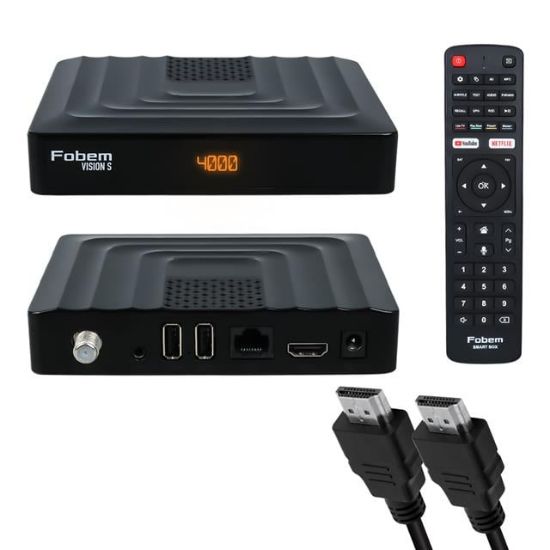 FOBEM VISION S HİBRİT 4GB RAM 32GB HDD 1.5GHZ SES KOMUTLU UYDU ALICILI ANDROID TV BOX (TUNERLİ) resmi