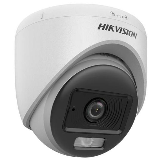 Hikvision TVI-AHD 2MP 2.8mm Sabit Lensli ColorVu IR Turret Dome Analog Kamera (DS-2CE70DF0T-LPFS) resmi