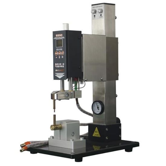 Glitter G350 Pnömatik Profesyonel Otomatik Pil Puntalama Kaynak Makinesi Kaynak Başlığı ve Kontrol Ünitesi resmi