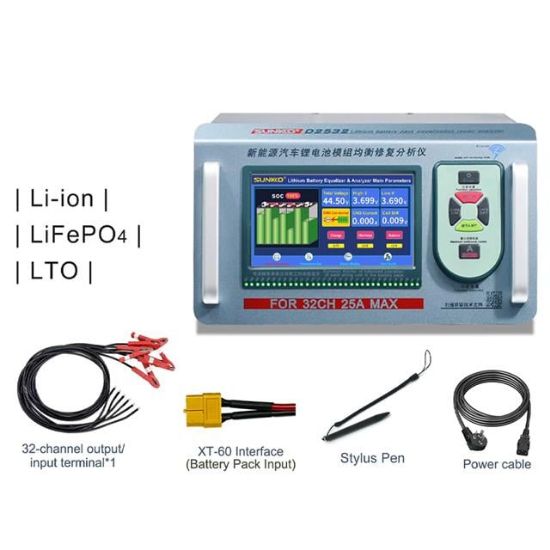 Sunkko D2532 Elektrikli Araç Lityum Batarya Akü Modülü Dengeleyici - Test Cihazı Analizörü resmi