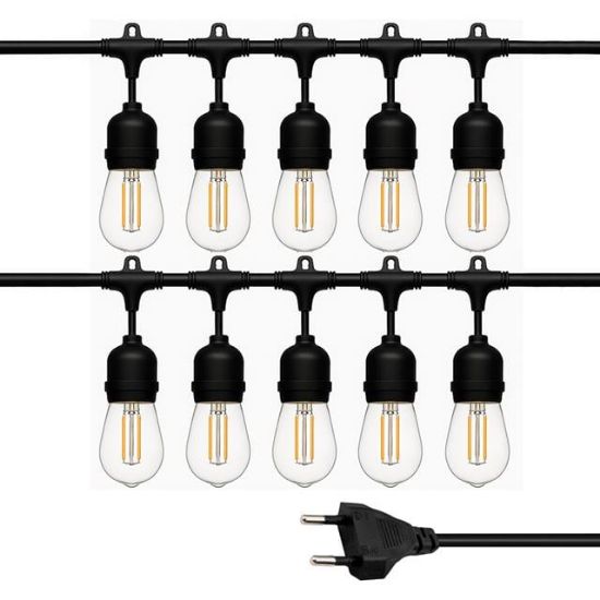 Ledx KB00002 10'lu E27 Duy Sıralı 10 Metre Lamba Kablosu (10 Adet Duy İçerir) resmi