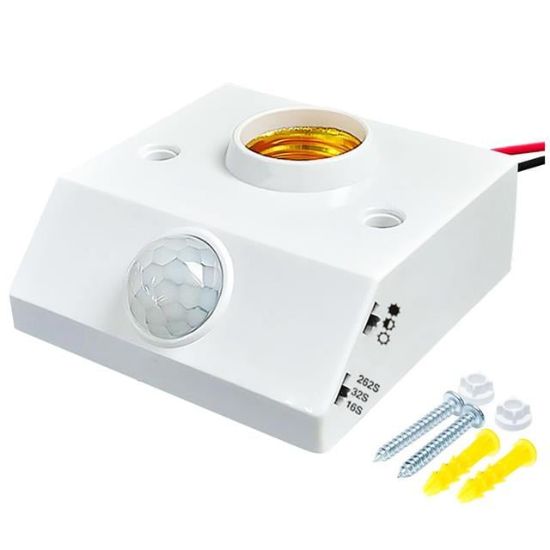 LEDX DY-102 ABS 360 PIR HAREKET SENSÖRLÜ E27 DUY APARATI resmi