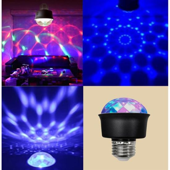 LEDX AL-KT6882 360 DERECE LED 3.3 WATT MİNİ E27 DUY RGB DİSKO LAMBA resmi