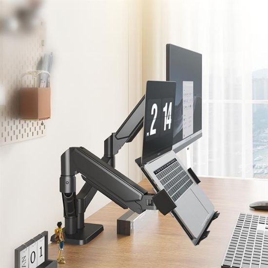 PowerMaster PM-252D-J 13-32'' Amortisörlü Stand Çift Kol LCD-LED Gaming Monitör Laptop Tutucu Masa Askı Aparatı resmi