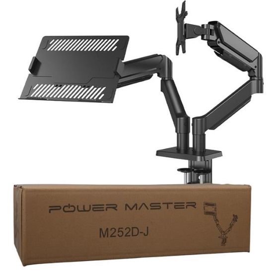 PowerMaster PM-252D-J 13-32'' Amortisörlü Stand Çift Kol LCD-LED Gaming Monitör Laptop Tutucu Masa Askı Aparatı resmi