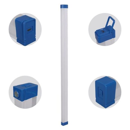 PowerMaster T570 70cm 100W Çubuk Portatif LED Işıldak Şarjlı Tüp Lamba 1800mAh resmi