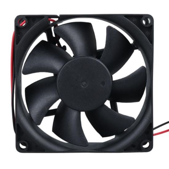 Class CF-241 DC12V 80x80x25mm Aksiyel Fan - 20cm Siyah-Kırmızı Güç Kablolu resmi