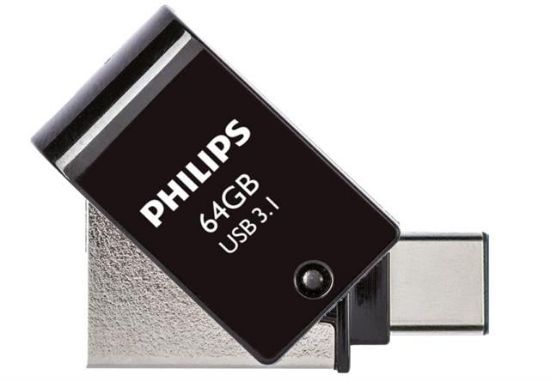 Philips FM64DC152B/00 64Gb 2 IN 1 TYPE-C/USB 3.1 Siyah Gri USB Flash Bellek resmi