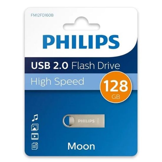 Philips FM12FD160B/00 128GB Moon Klasik Gümüş USB 2.0 Metal Flash Bellek resmi