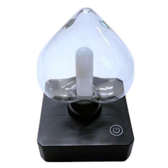 Ledx YQX-ANL95-B03 Amber Renkli Alev Efektli Dokunmatik Masa Lambası 800mAh Şarjlı (Şeffaf Kalpli) resmi