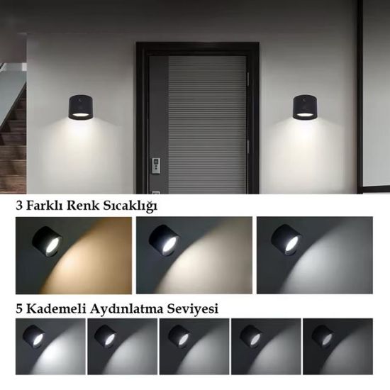 Ledx AL-SK-BD80A Çift Yönlü Kumandalı Duvar Aplik Çalışma Lambası 3000K-4000K-6500K resmi