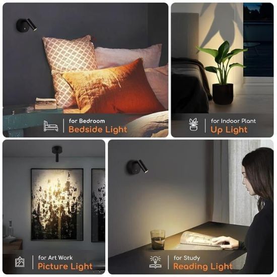 Ledx AL-XYD05 Çok Fonksiyonlu Dokunmatik Şarjlı 1200mAh Duvar Aplik 3000K-4000K-6500K TYPE-C Şarj Girişli resmi