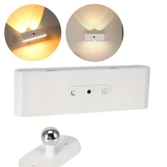 Ledx SK-BD188F Çift Yönlü Hareket Sensörlü Dekoratif Şarjlı Duvar Aplik 2 Mercekli 15 Smd Ledli 3000K-4000K-6500K resmi