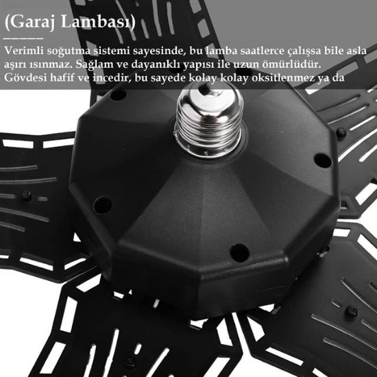 Ledx Ayarlanabilir Açılı 5 Kanatlı 148 Smd Ledli Galaxy Projektör Işığı 60W 6600 Lumen E27 32cm Çap resmi