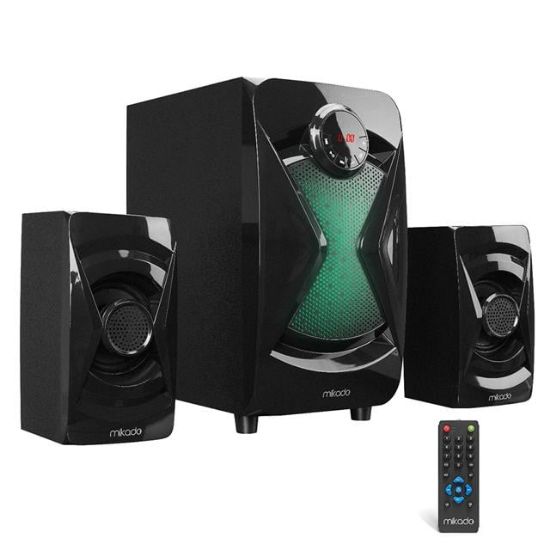 Mikado MD-370BT 38W Siyah BT/AUX/USB/FM/LED Işıklı Multimedia Speaker 2+1 Ses Sistemi resmi