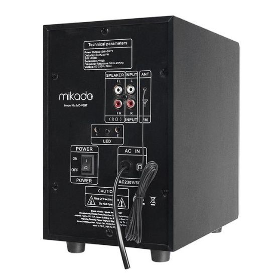 Mikado MD-95BT 20W Siyah Multimedya FM/BT/SD/USB Speaker Hoparlör 2+1 Ses Sistemi resmi