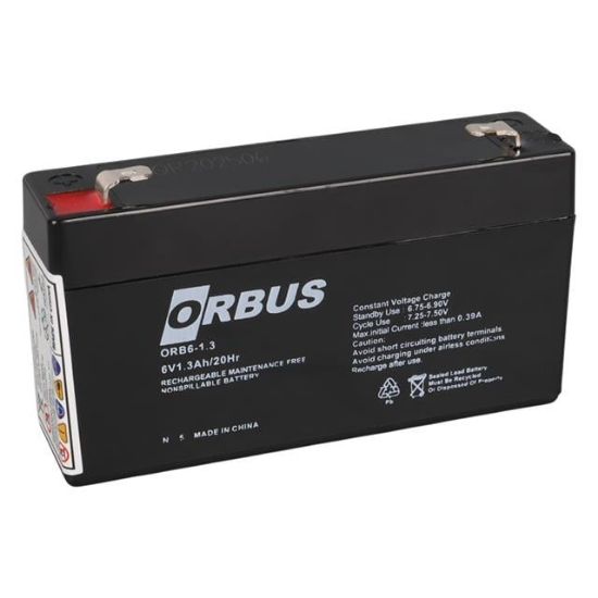 Orbus ORB-613 6 Volt 1.3 Amper Bakımsız Kuru Akü (98x25x52mm) resmi