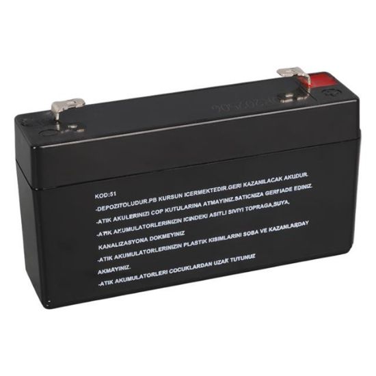 Orbus ORB-613 6 Volt 1.3 Amper Bakımsız Kuru Akü (98x25x52mm) resmi