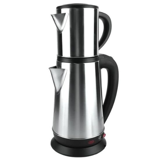 Crown CRW-2201 1800W 1.8 - 0.8 Litre Çelik Hazneli Çaycı Mutfak Kettle Demlikli Ve Süzgeçli Inox resmi