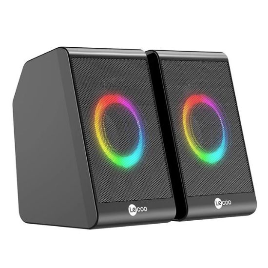 Lecoo DS100 Rgb Aydınlatmalı Kablolu Stereo Siyah 6 W Soundbar 1+1 Masaüstü Hoparlör resmi