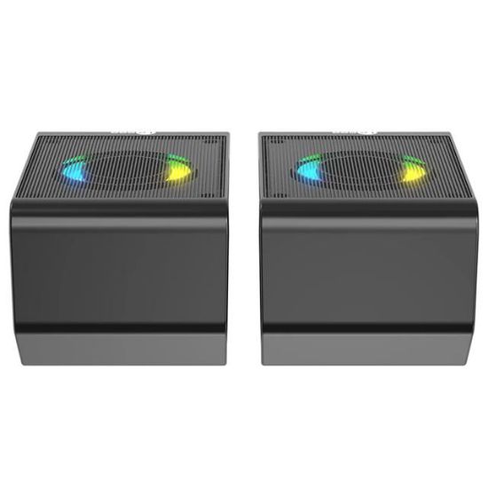 Lecoo DS100 Rgb Aydınlatmalı Kablolu Stereo Siyah 6 W Soundbar 1+1 Masaüstü Hoparlör resmi