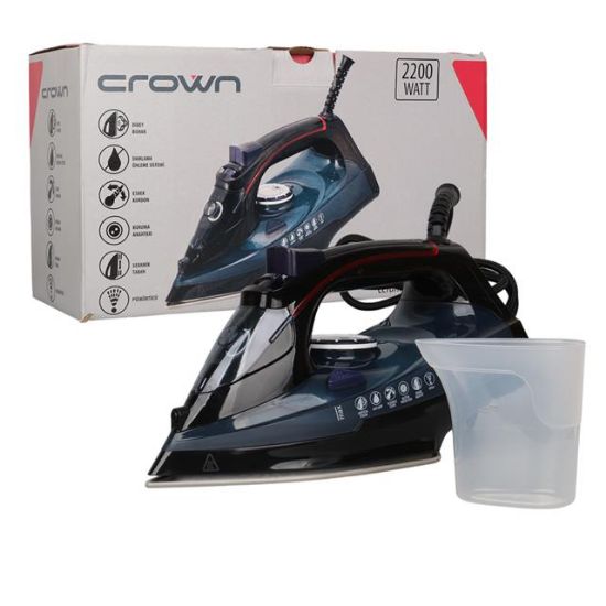 Crown CRW-7206 2200W Seramik Tabanlı Buharlı Ütü Mavi resmi