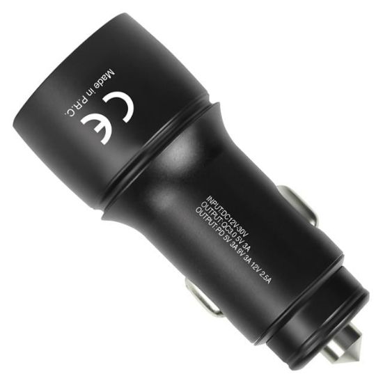 Powerway CC36 30W PD + QC 3.0 Çift Çıkışlı Metal Araç Çakmaklık Hızlı Şarj Kablolu Set resmi