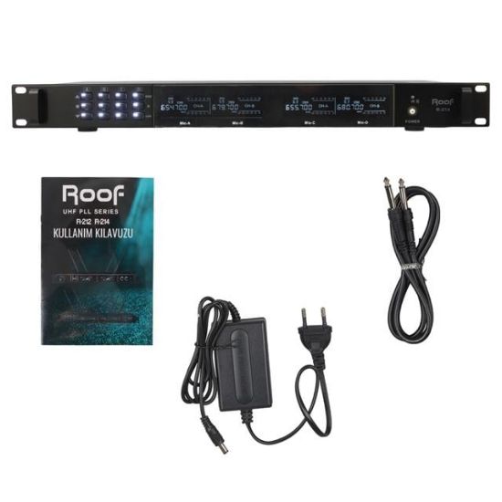 Roof R-214 Uhf 4'lü Kablosuz Mikrofon Receiver resmi