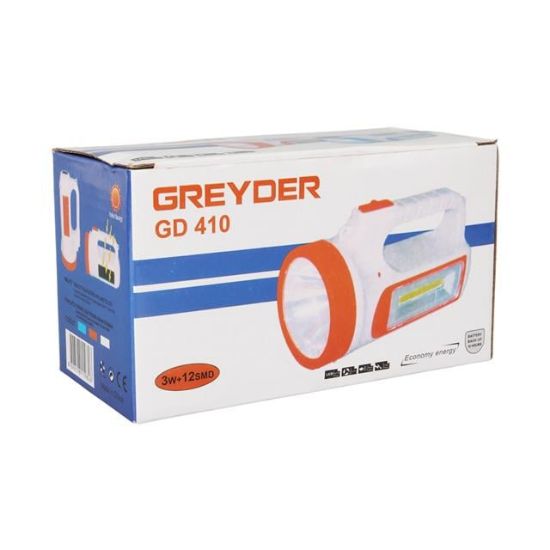 Greyder GD-410 Solar Şarjlı 3 Watt 12 Led El Feneri Işıldak resmi