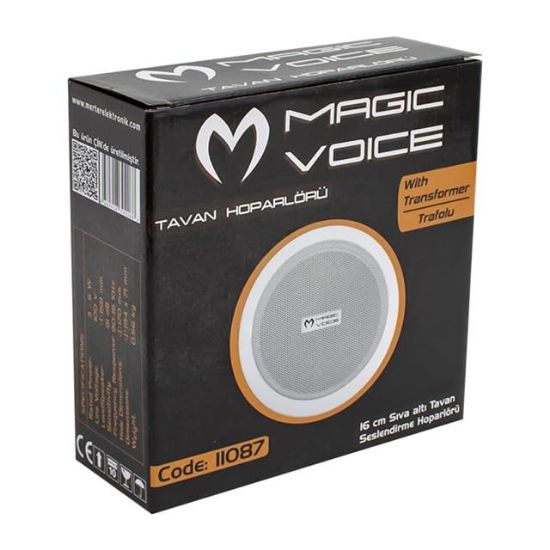MAGICVOICE MV-11087 16 CM MAX 20 WATT 100 VOLT TRAFOLU ALÇIPAN HOPARLÖR resmi