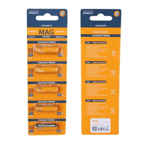 Mag Batteries MG-27 27A 12 Volt İnce Alarm Pili (5'li Blister Paket) resmi
