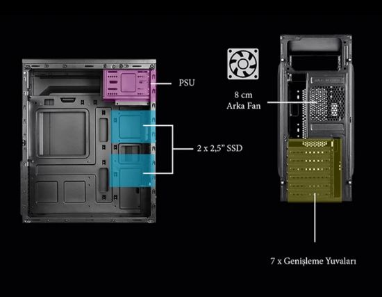 VENTO VS114F 550W MIDI TOWER KASA resmi
