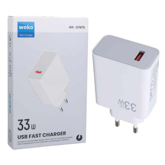 Weko WK-27875 M11 Beyaz 33 Watt Turbo Usb Şarj Başlık Adaptörü  resmi