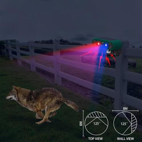 PowerMaster PM-26951 Ultrasonic Sesli Hayvan Kovucu Alarm Cihazı Solar Panelli 1200mAh resmi