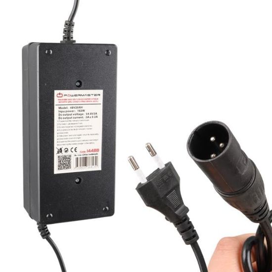 Powermaster PM-14488 54.6 Volt 2.8-3.0 Amper Lithium Batarya Şarj Cihazı 3 Pinli Erkek Jacklı resmi