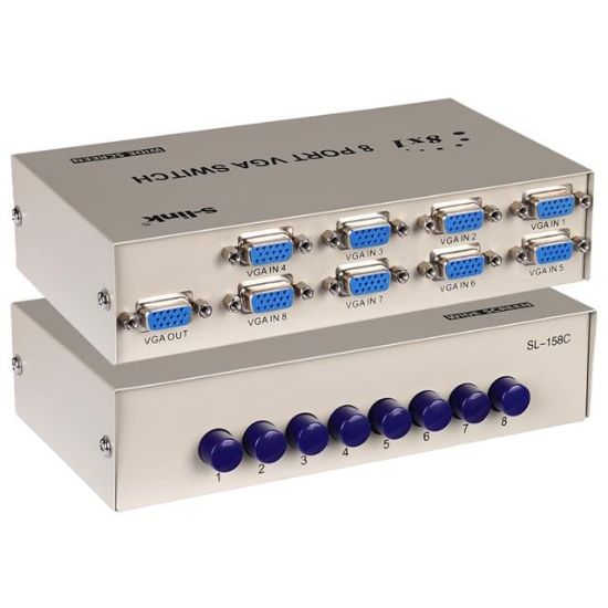 S-Link SL-158C 8x1 Port VGA Switch (8 Giriş - 1 Çıkış) resmi