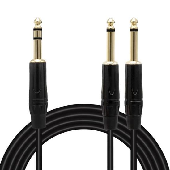 Magicvoice LD390B 2x 6.3 Mm Mono Erkek - 6.3 Mm Stereo Erkek 3 Metre Kablo resmi