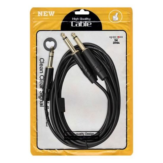 Magicvoice LD390B 2x 6.3 Mm Mono Erkek - 6.3 Mm Stereo Erkek 3 Metre Kablo resmi