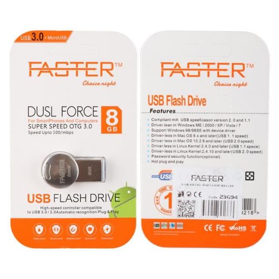 FASTER 8 GB METAL USB FLASH BELLEK resmi