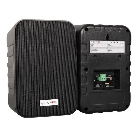 MagicVoice F-LHY4A 4" (10 CM) Hat Trafolu Duvar Tipi Sütun Hoparlör (10W RMS / 150W Peak - MP3 USB Uyumlu) Çiftli Takım Set - Siyah resmi