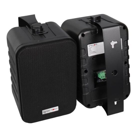 MagicVoice F-LHY4A 4" (10 CM) Hat Trafolu Duvar Tipi Sütun Hoparlör (10W RMS / 150W Peak - MP3 USB Uyumlu) Çiftli Takım Set - Siyah resmi