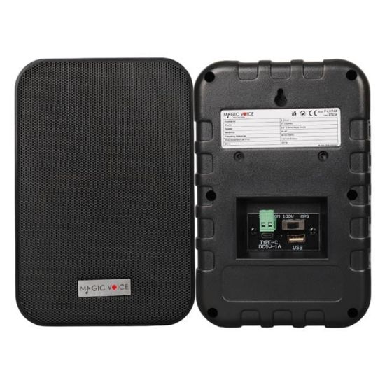 MagicVoice F-LHY4A 4" (10 CM) Hat Trafolu Duvar Tipi Sütun Hoparlör (10W RMS / 150W Peak - MP3 USB Uyumlu) Çiftli Takım Set - Siyah resmi