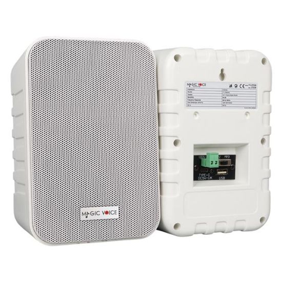 MagicVoice F-LHY4A 4" (10 CM) Hat Trafolu Duvar Tipi Sütun Hoparlör (10W RMS / 150W Peak - MP3 USB Uyumlu) Çiftli Takım Set - Beyaz resmi