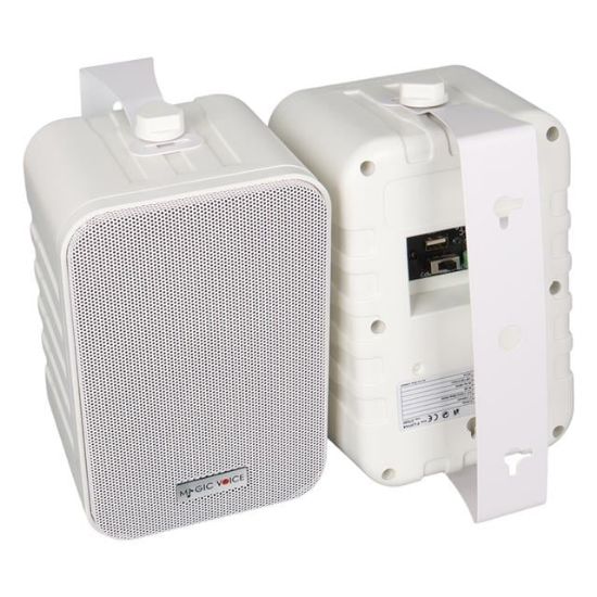 MagicVoice F-LHY4A 4" (10 CM) Hat Trafolu Duvar Tipi Sütun Hoparlör (10W RMS / 150W Peak - MP3 USB Uyumlu) Çiftli Takım Set - Beyaz resmi